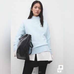 Mango Sky Blue Turtleneck Sweater